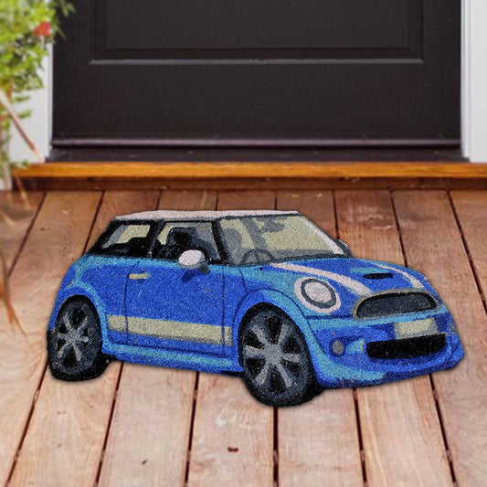Blue Car Outdoor Mat