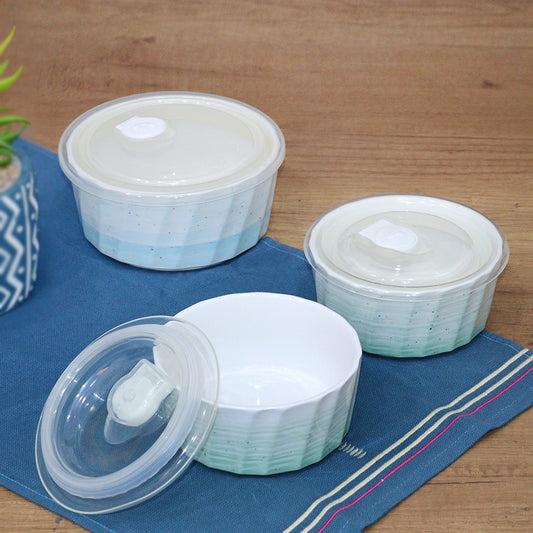 Fade Porcelain Bowls with Rubber Lid