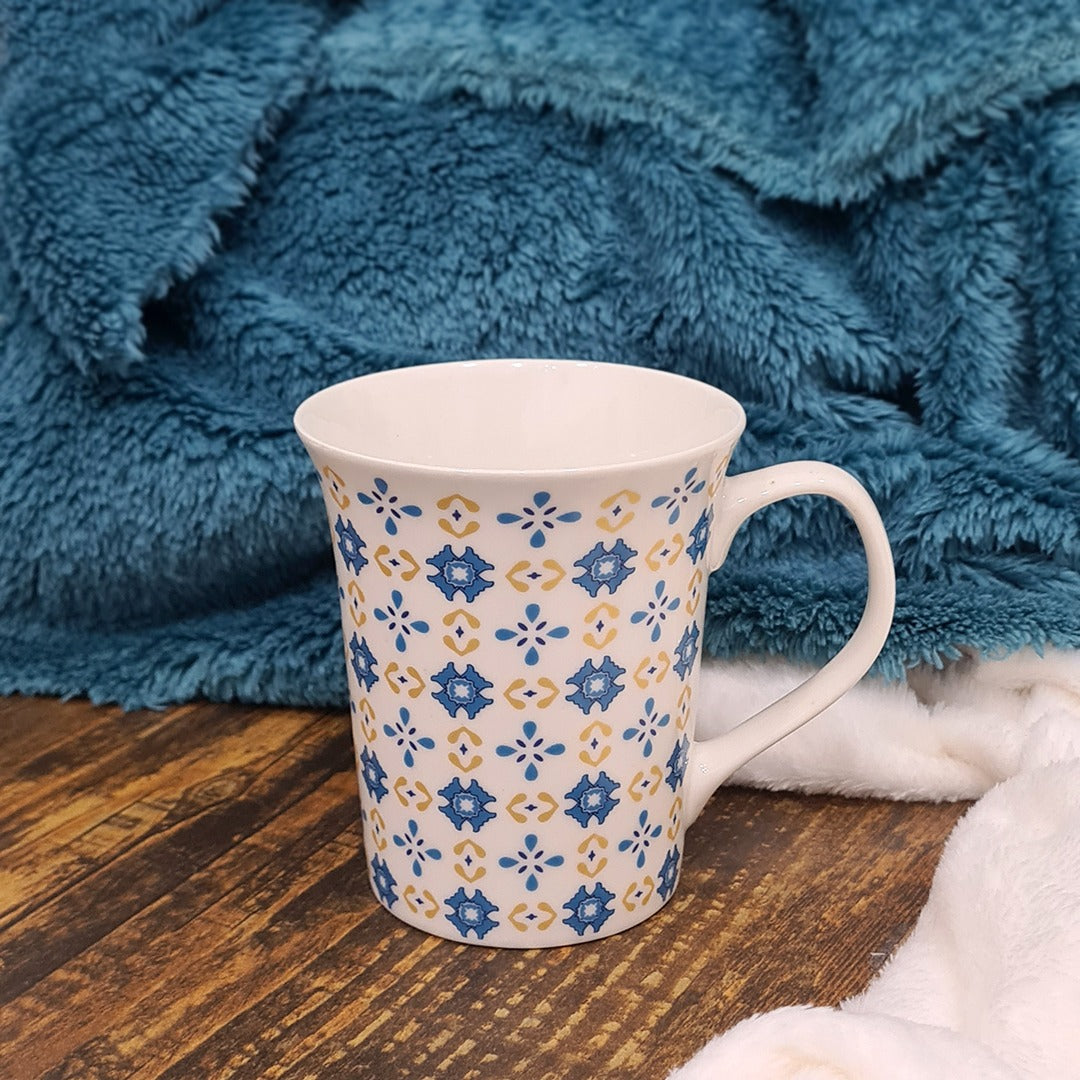 Blue & Yellow Porcelain Mugs