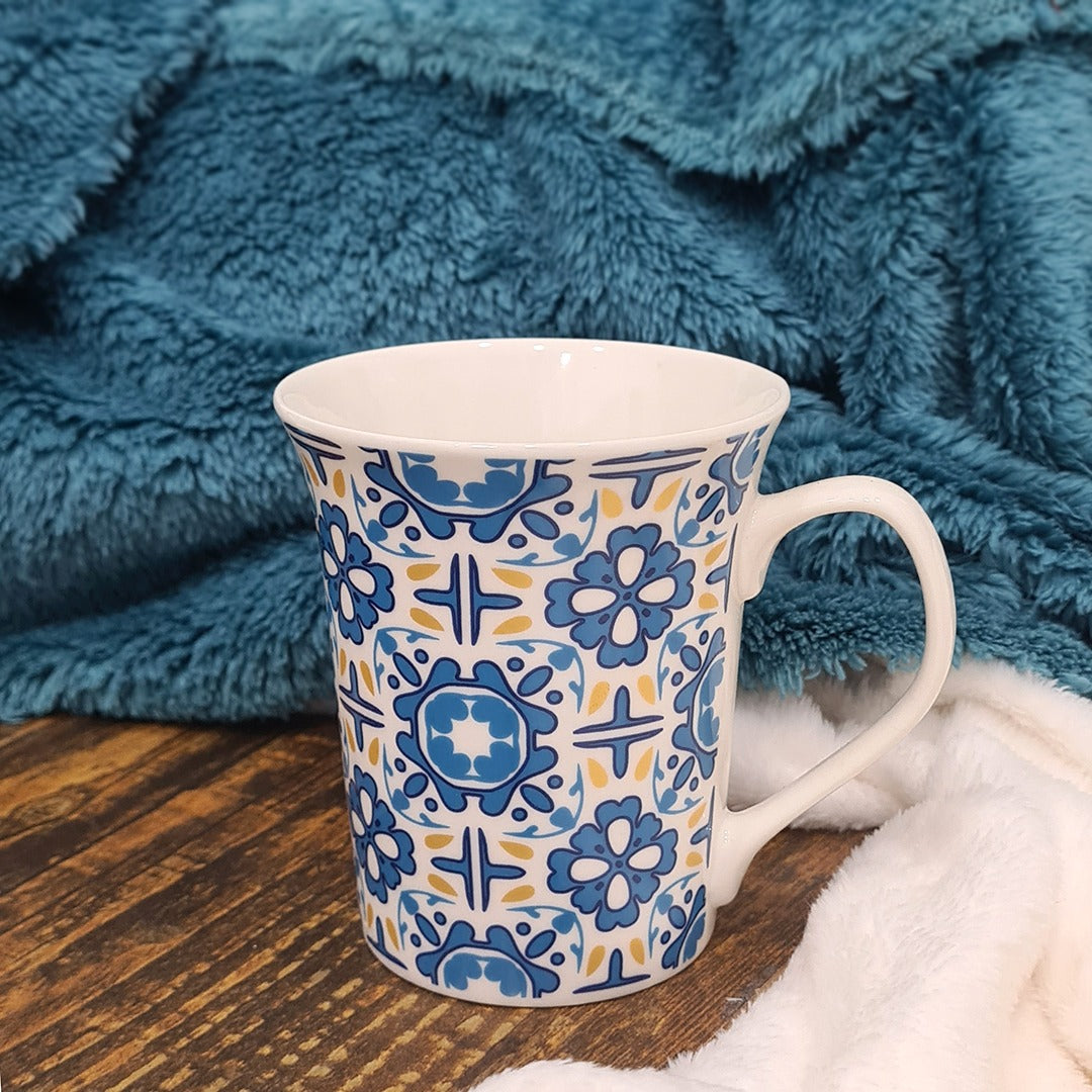 Blue & Yellow Porcelain Mugs