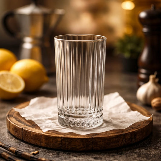 Bohemia Lines White Glass Tall Cups 310ml (6pcs)