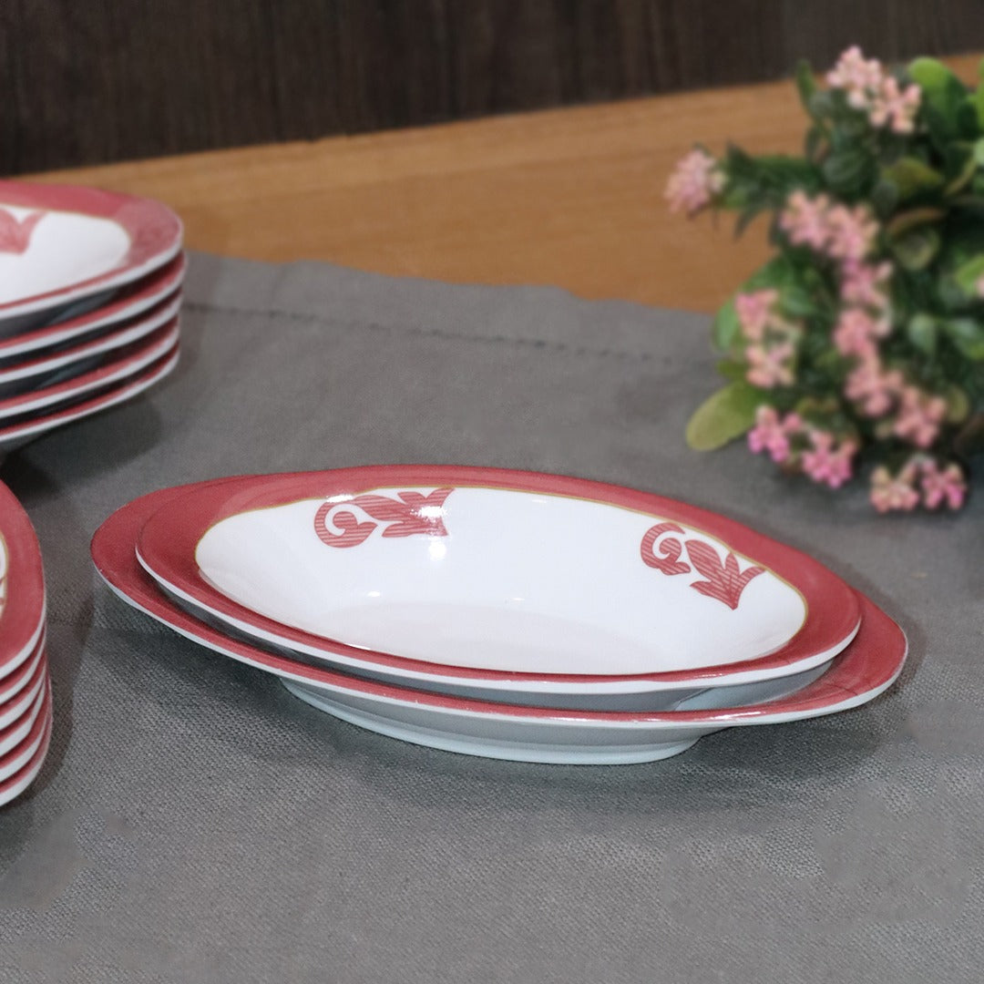Bordeaux Melamine Deep Oval Plates Set