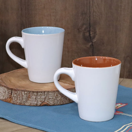 Brown & Aqua Porcelain Mugs