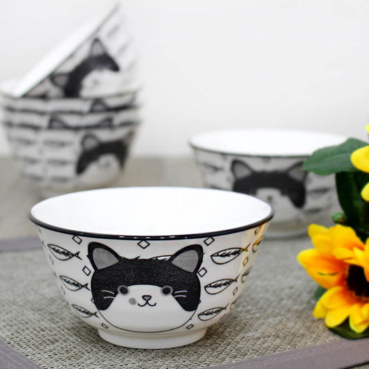 Cat & Fish Porcelain Bowl