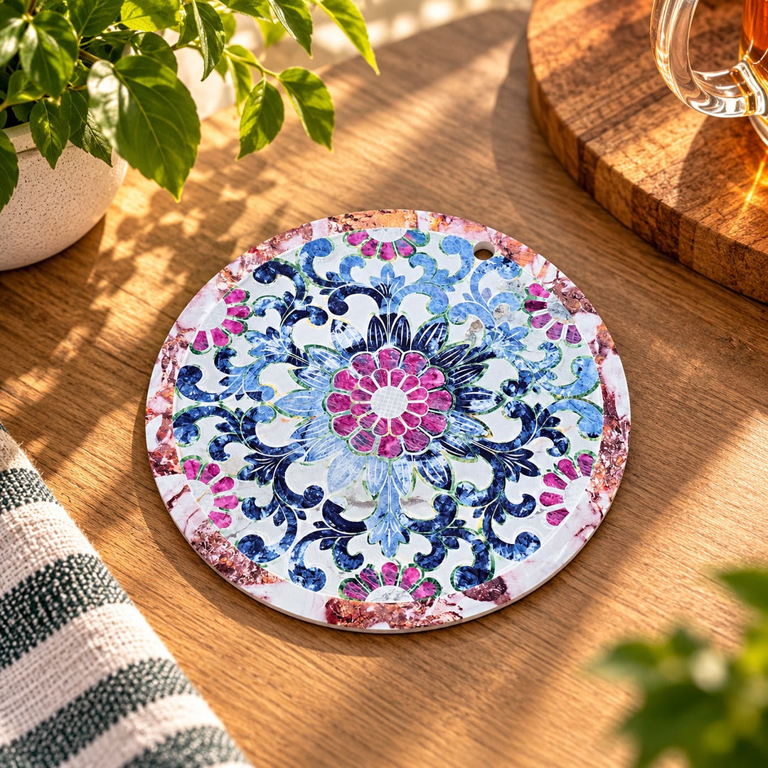 Ceramic Colorful Flower Coasters & Wall Decor