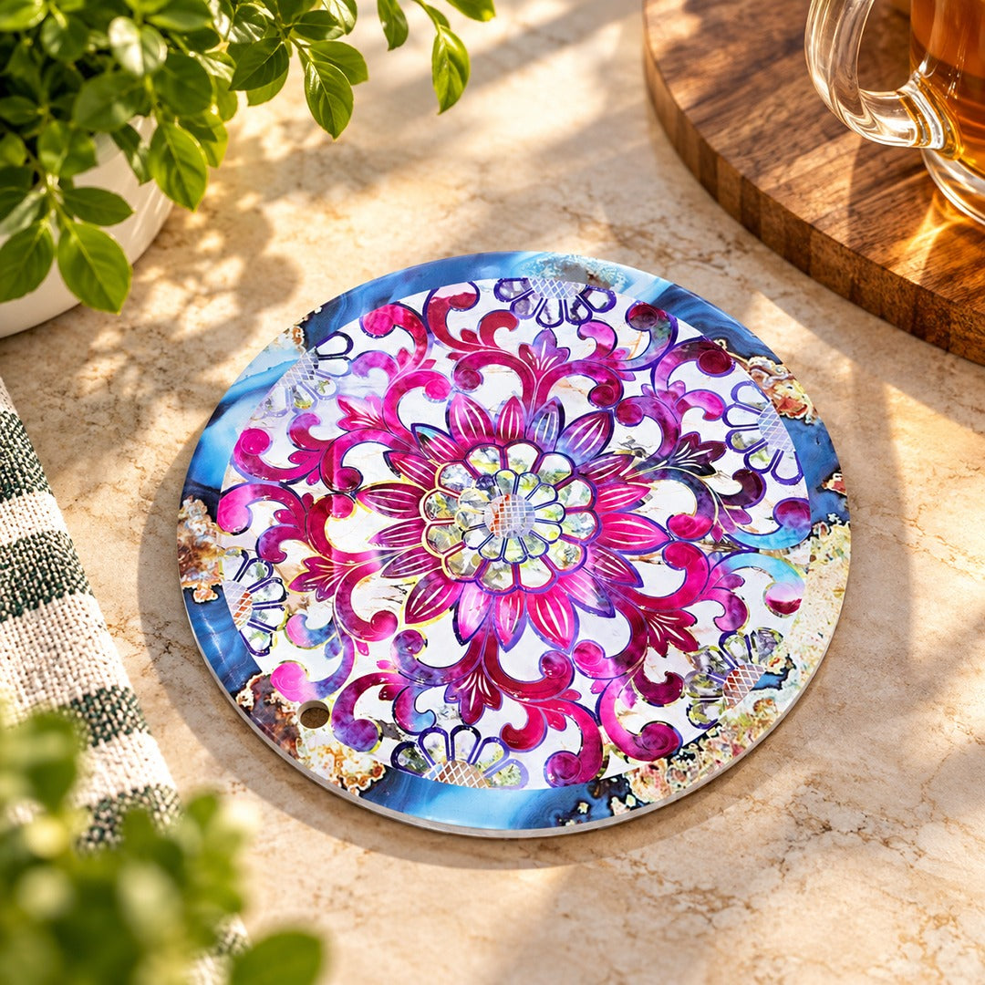 Ceramic Colorful Flower Coasters & Wall Decor