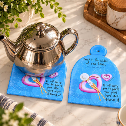 Ceramic Pool Quote Coasters & Wall Decor