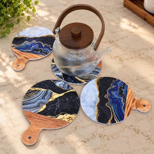 Ceramic Gold Lines Coasters & Wall Decor