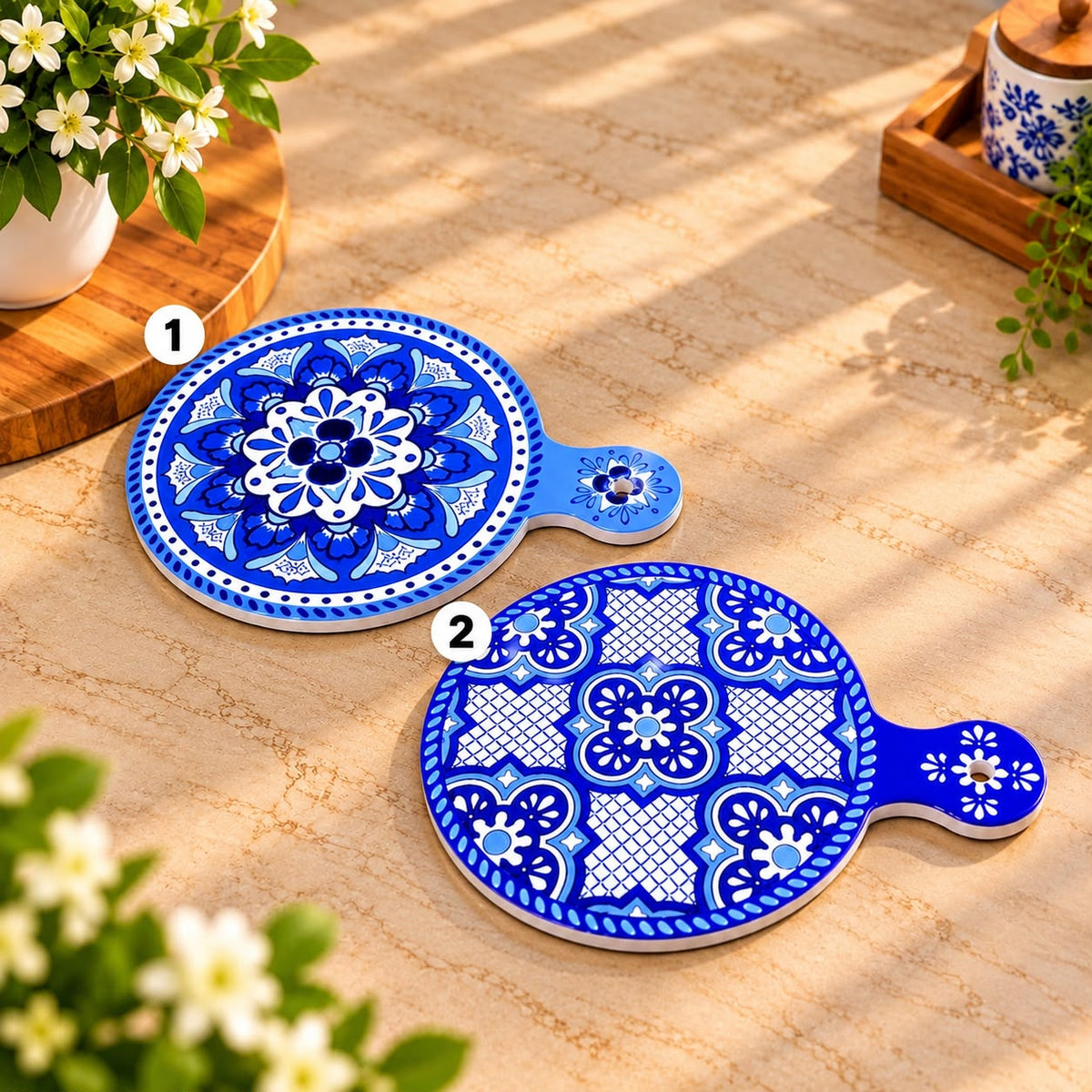 Ceramic Navy Coasters & Wall Decor