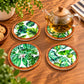 Ceramic Green Leaves Coasters