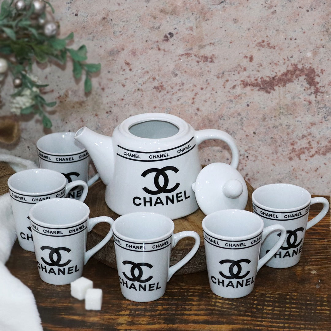 Chanel Porcelain Teapot & Cups Set (8pcs)