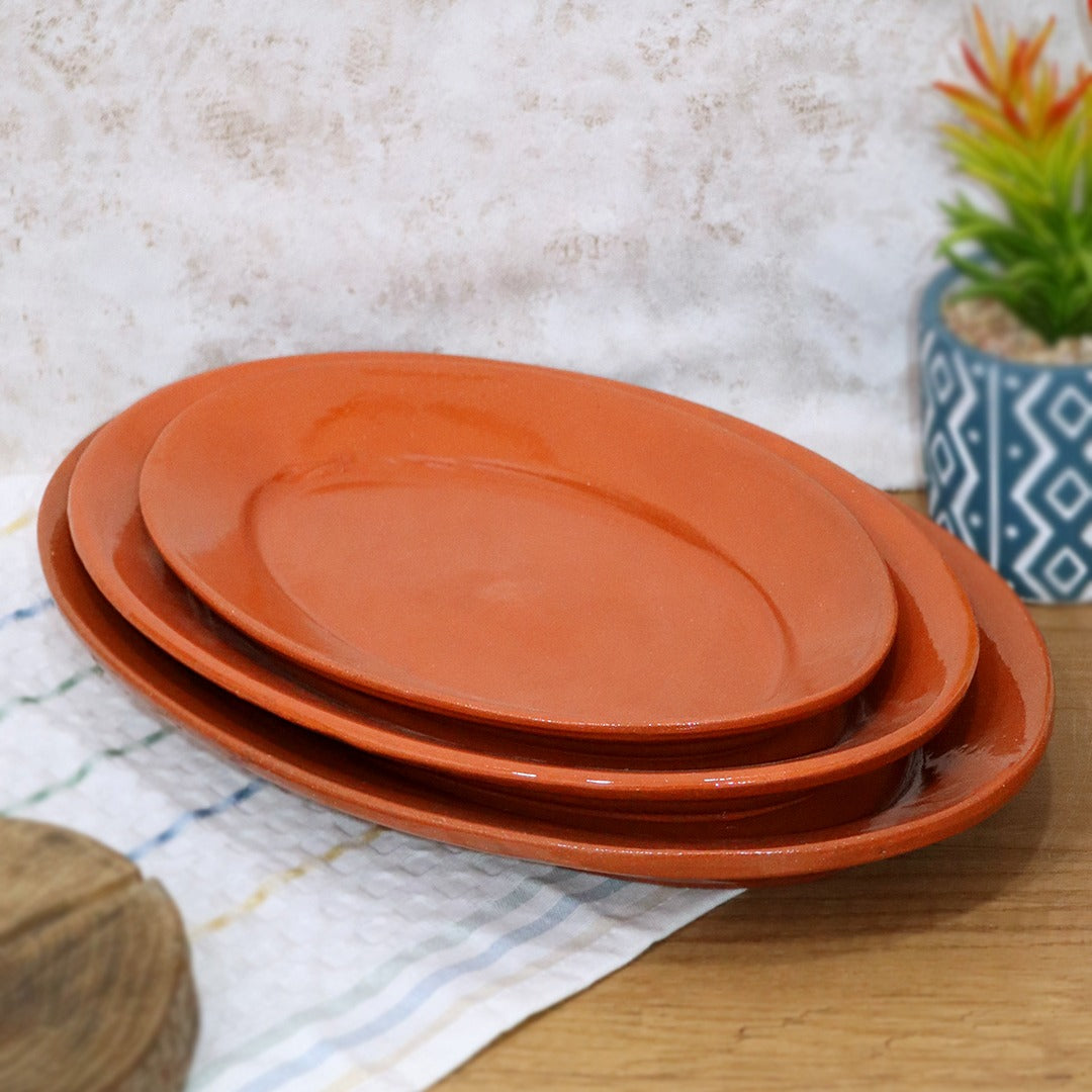 Clay Oval Plates Set