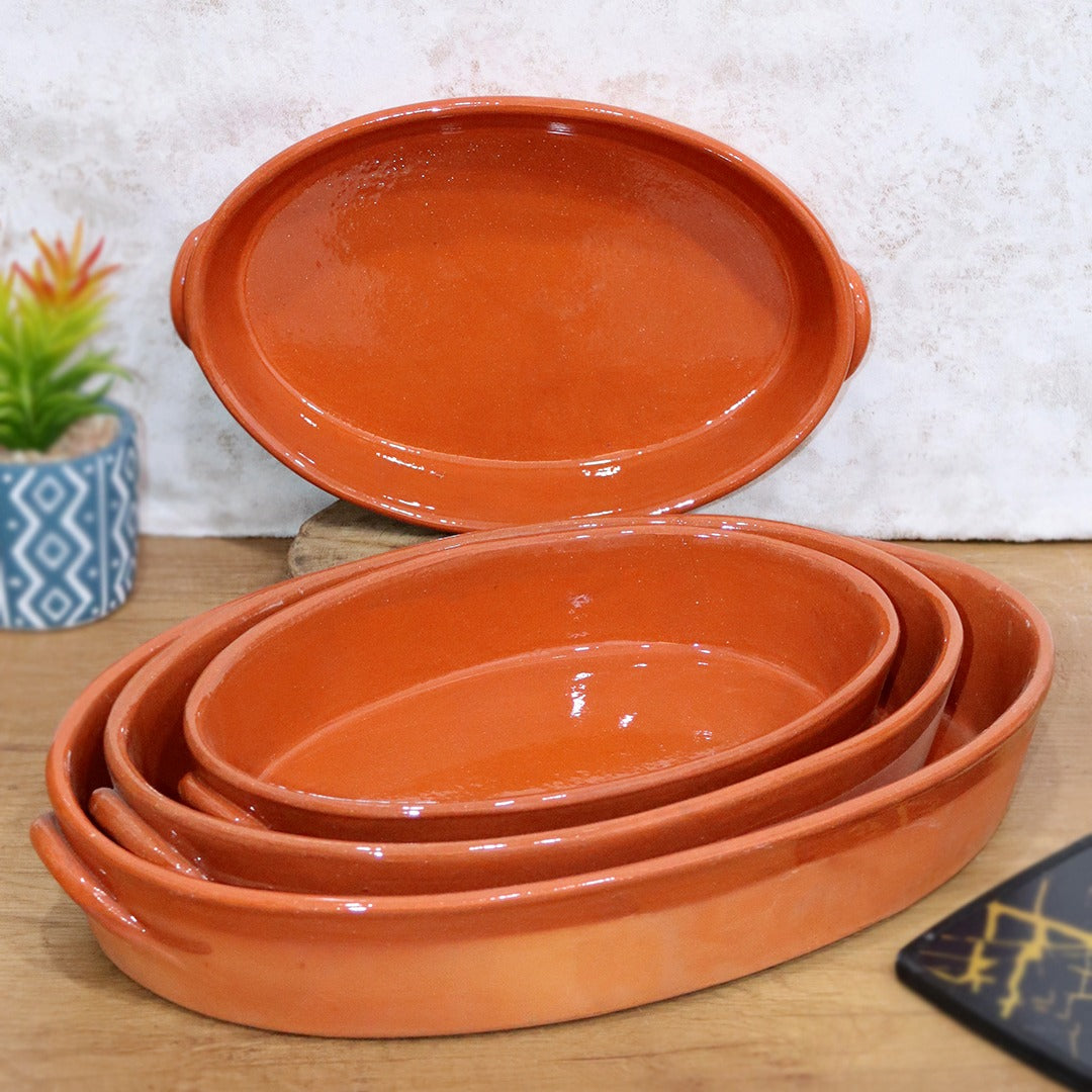 Clay Oval Serving Dishes Set