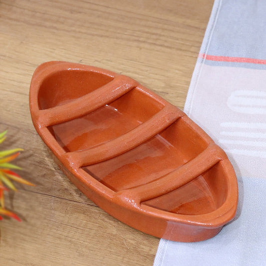 Clay Boat Serving Bowl