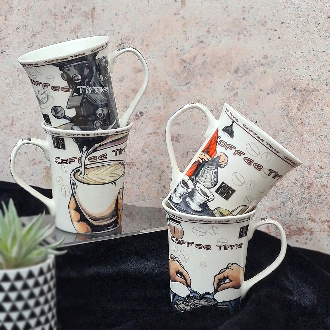 Coffee Time Porcelain Mugs