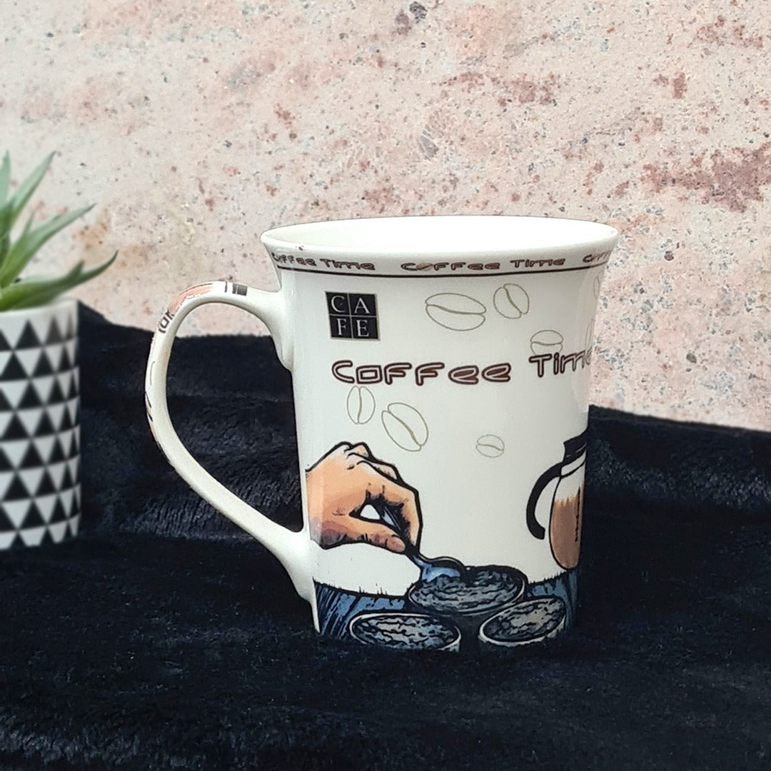 Coffee Time Porcelain Mugs