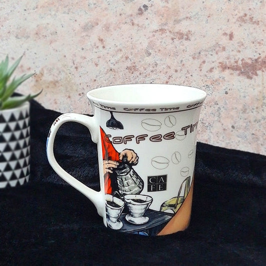 Coffee Time Porcelain Mugs