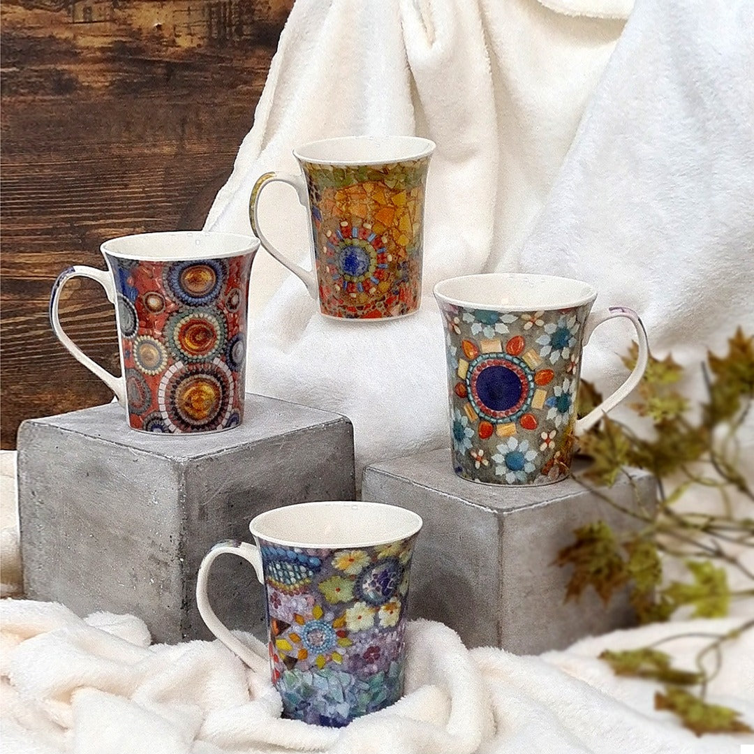 Colorful Flowers Porcelain Mugs