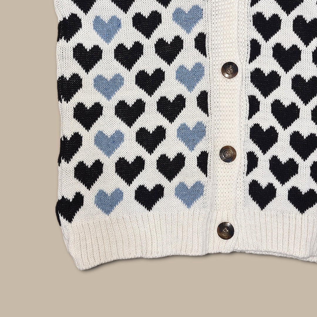 Colorful Hearts Thick Wool Sweater