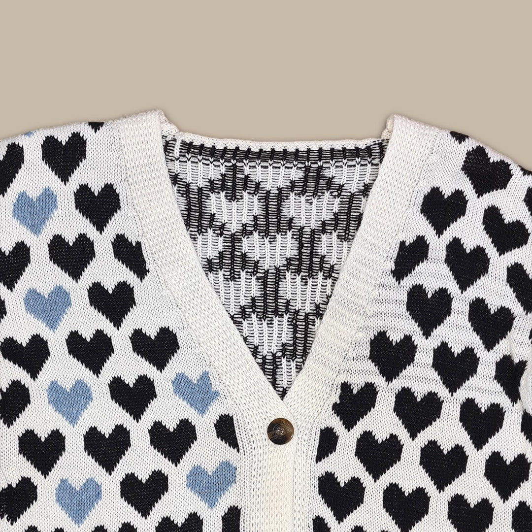 Colorful Hearts Thick Wool Sweater