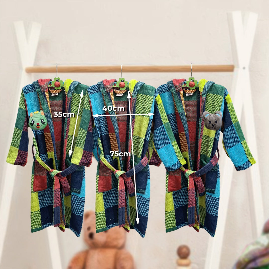 Colorful Squares Kids Bathrobe