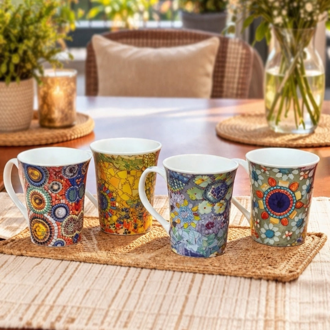 Colorful Flowers Porcelain Mugs