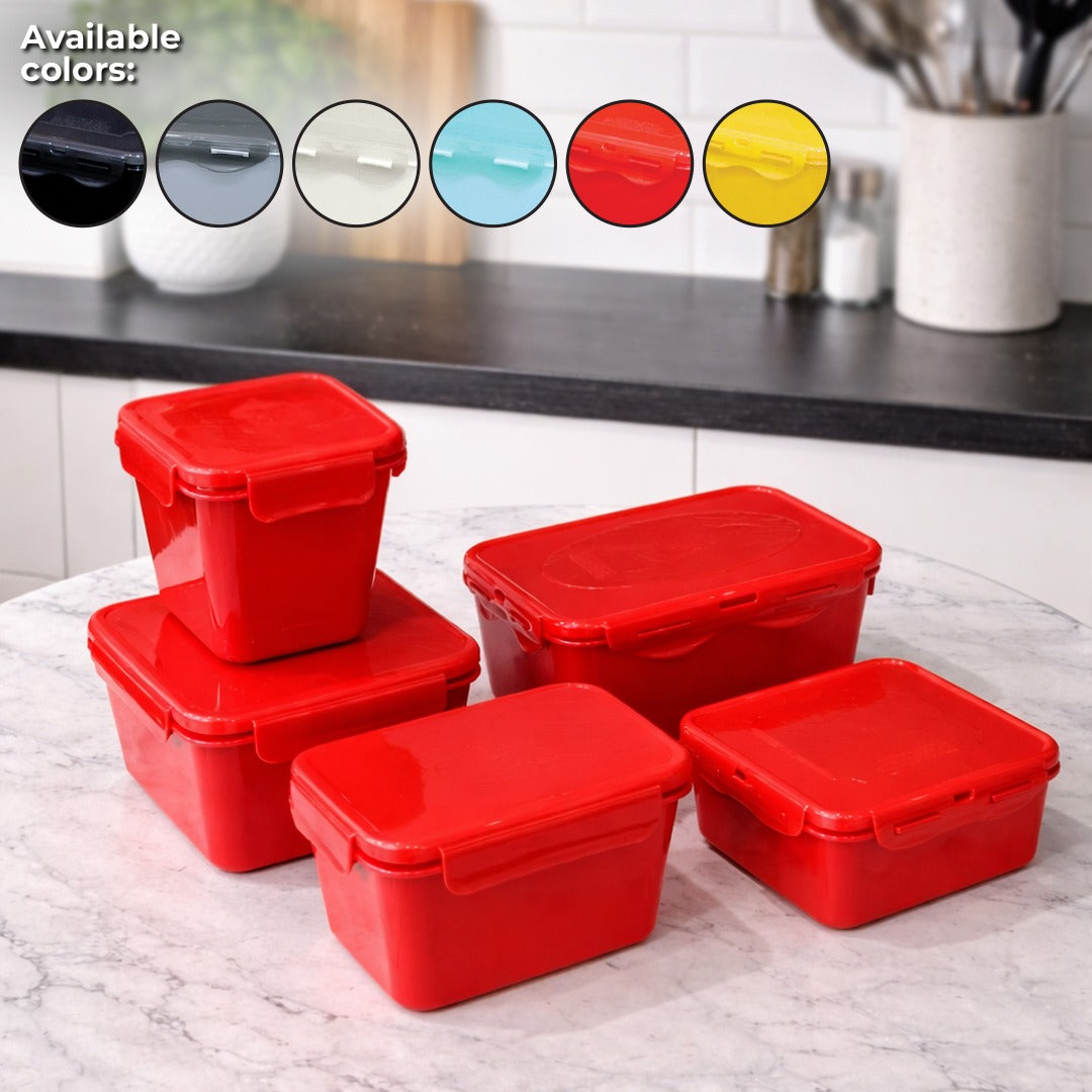 Plastic Microwave-Safe Containers Set (5pcs)
