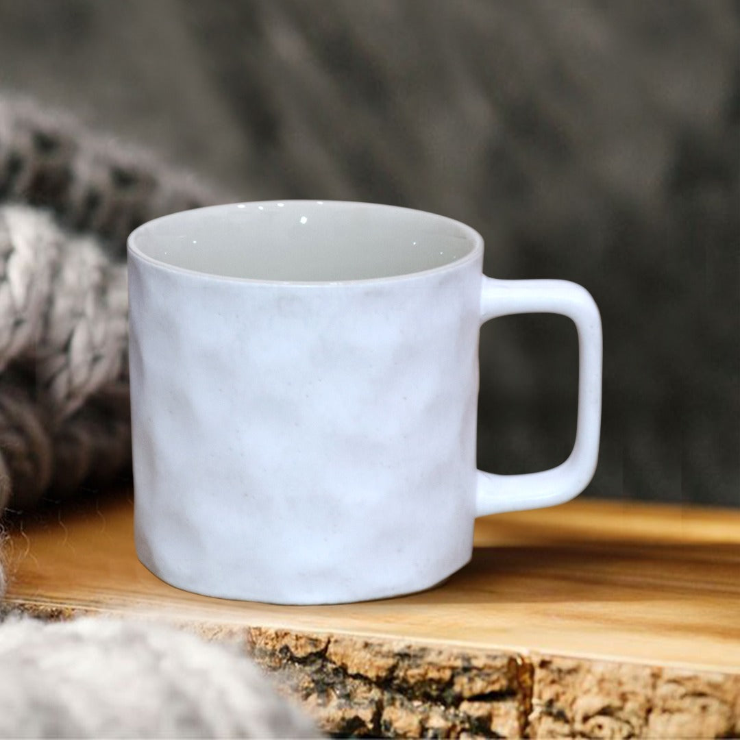 Curvy White Porcelain Mug