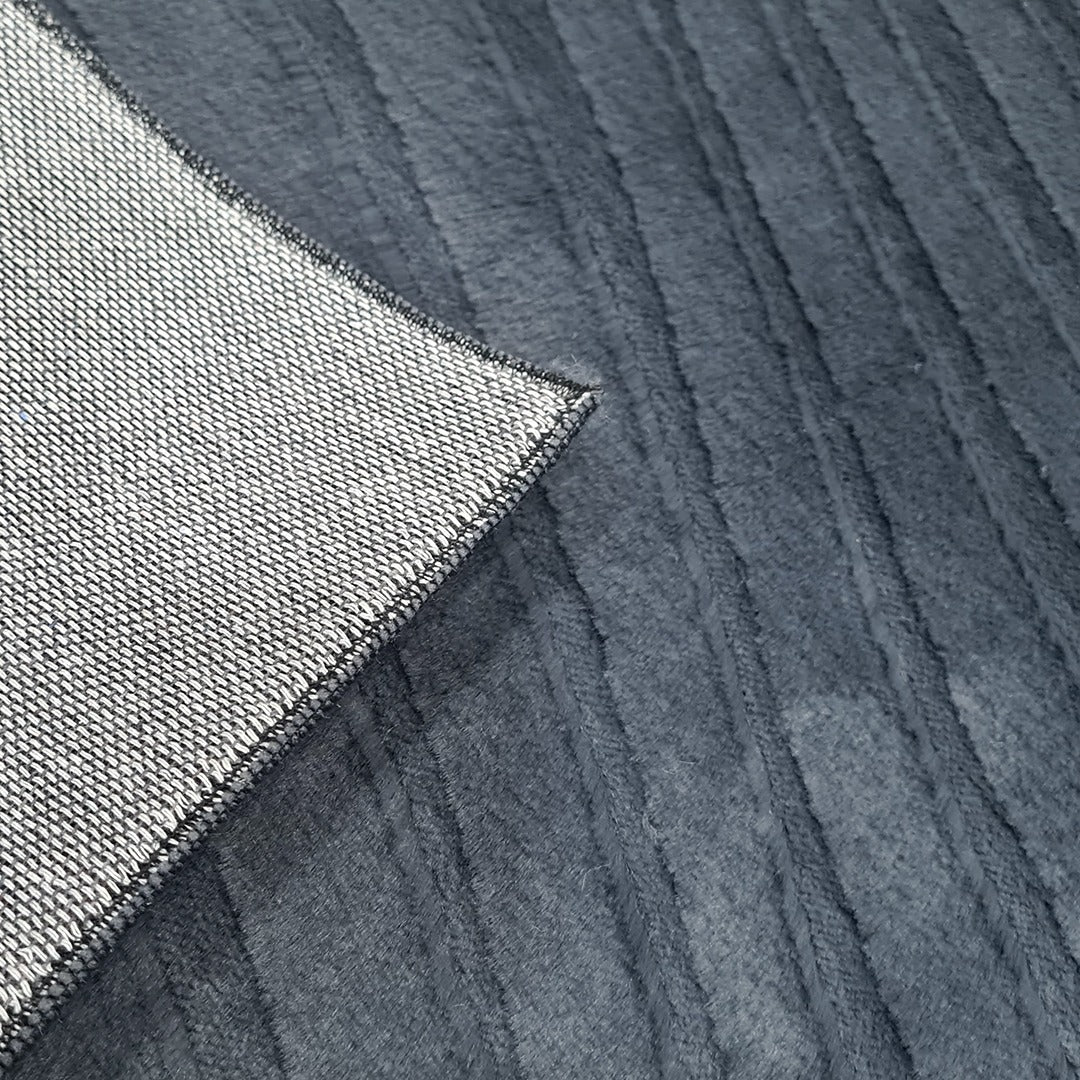 Dark Grey Waves Fur Carpet (Available in 5 sizes)