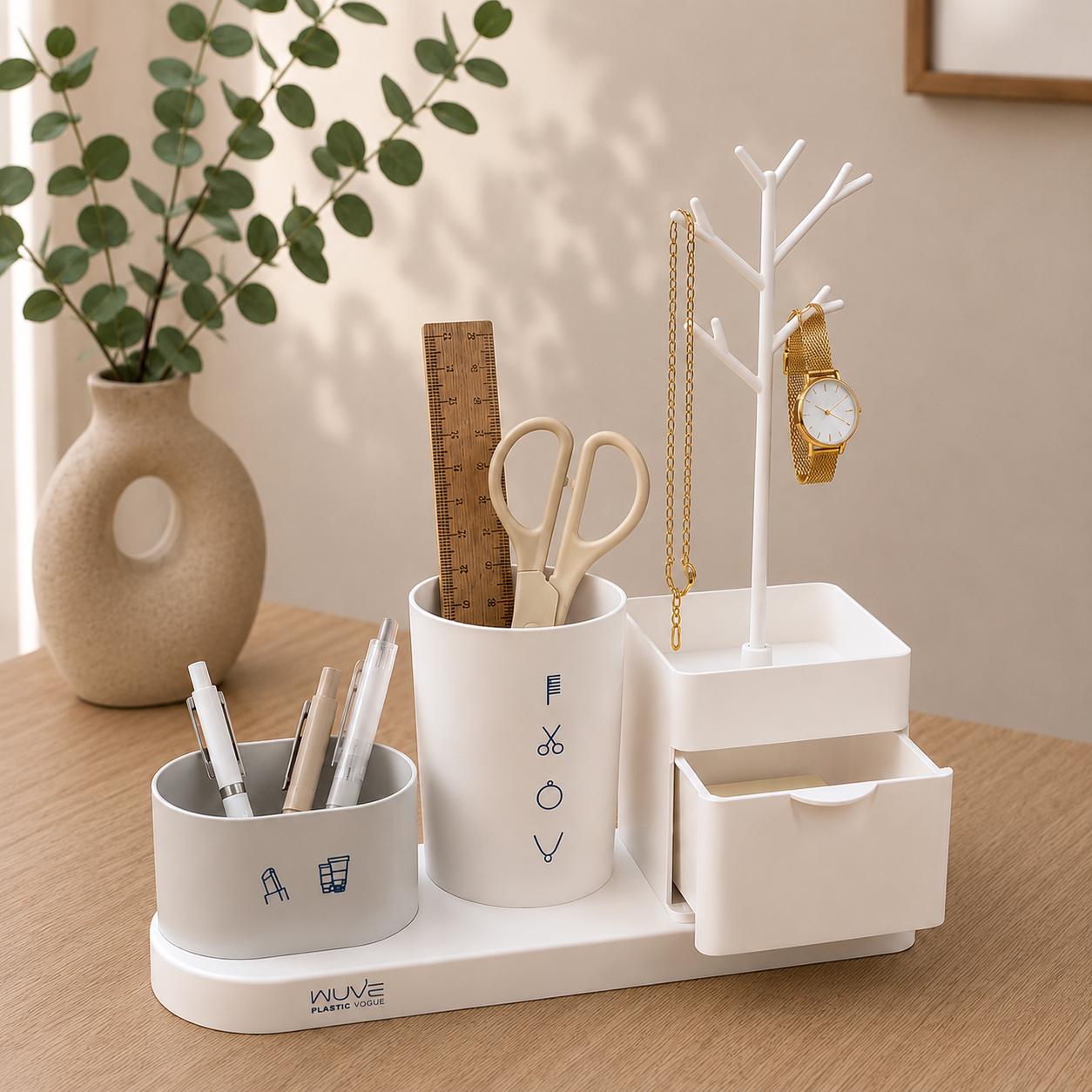 White & Grey Desk Organizer