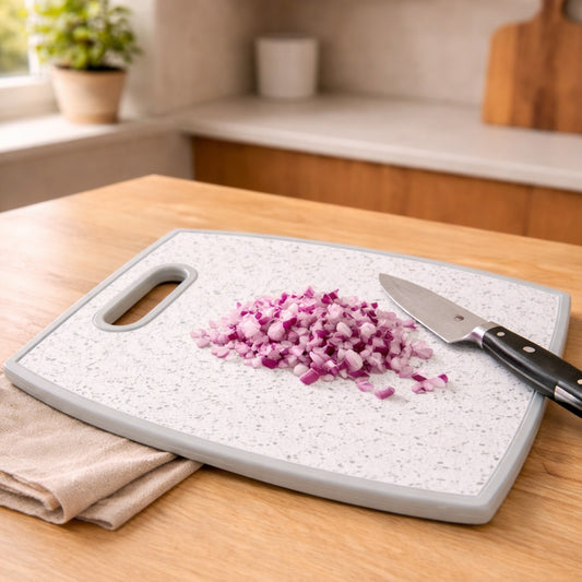 White Dots Big Plastic Cutting Board