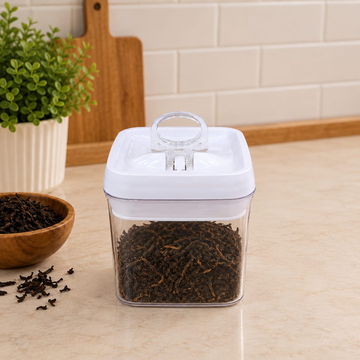 Easy-lock Airtight White Plastic Containers