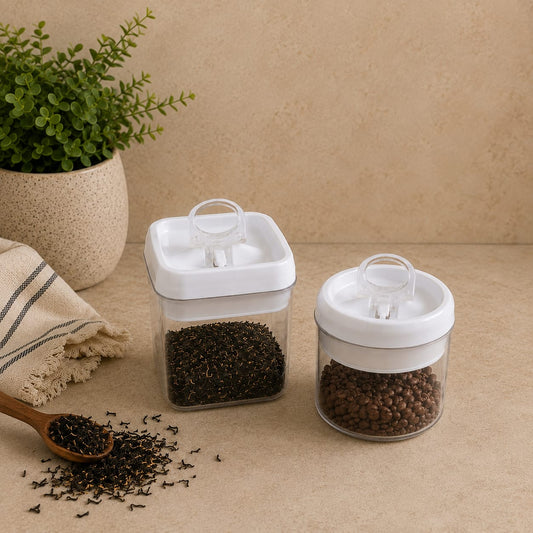 Easy-lock Airtight White Plastic Containers