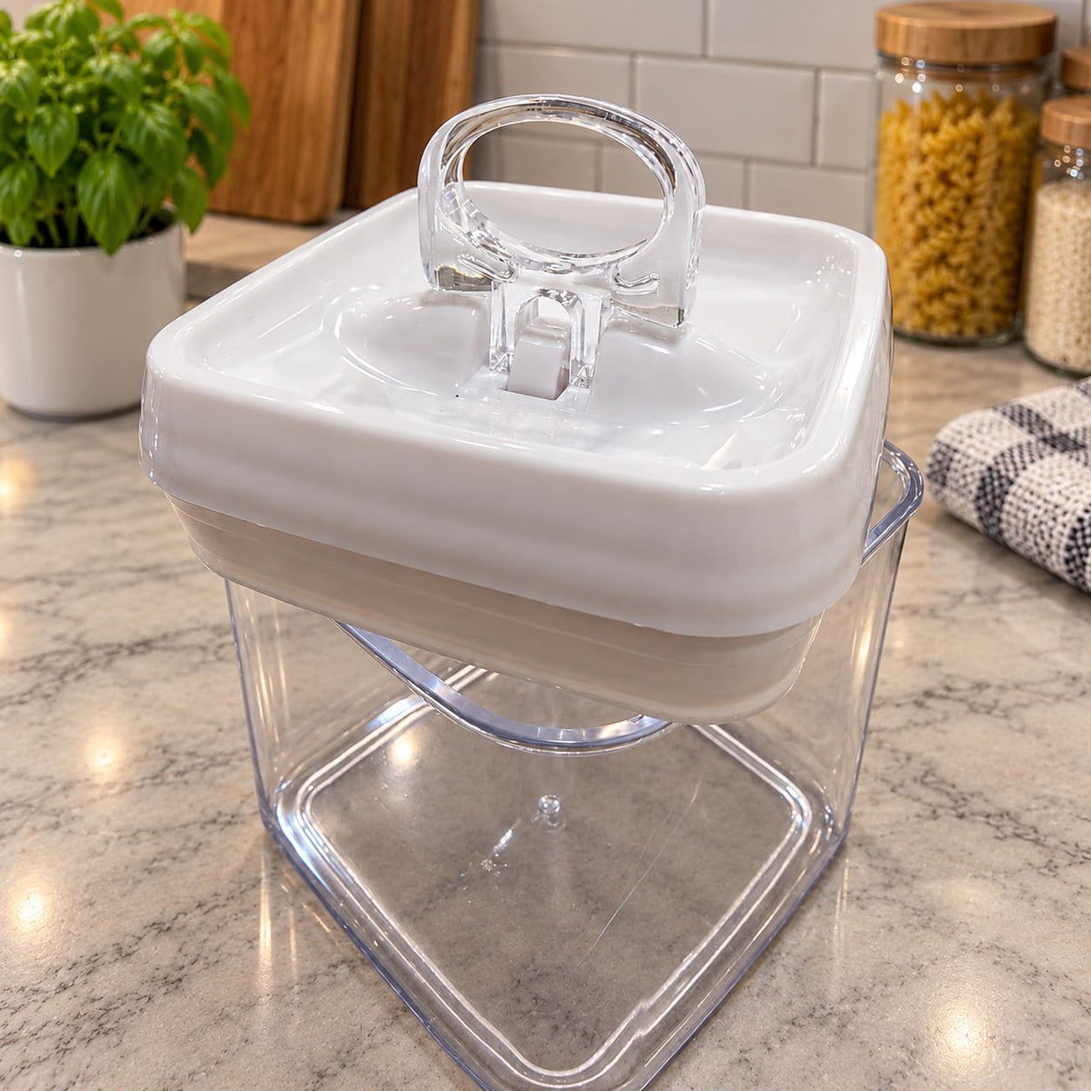 Easy-lock Airtight White Plastic Containers