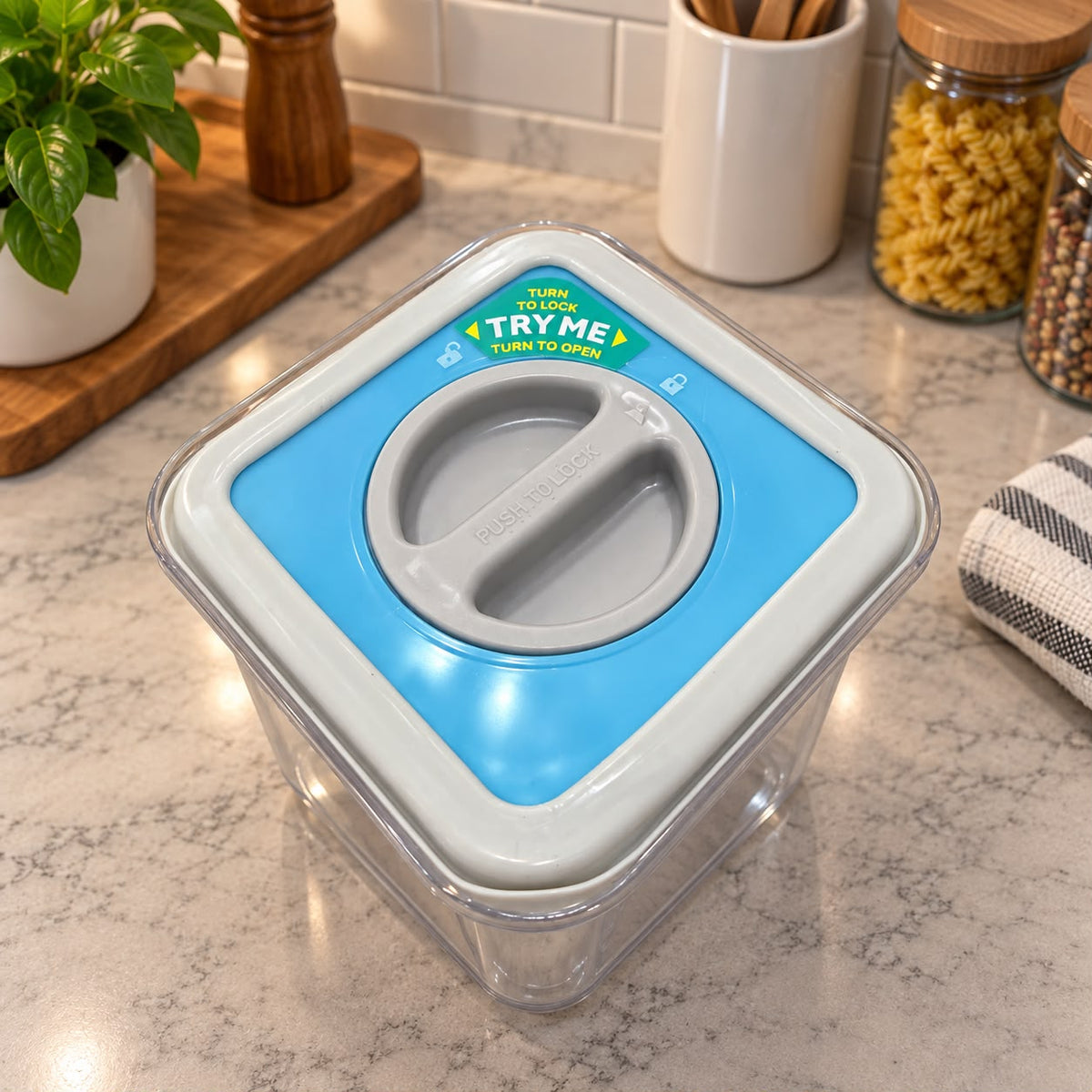 Twist-lock Airtight Blue Plastic Containers
