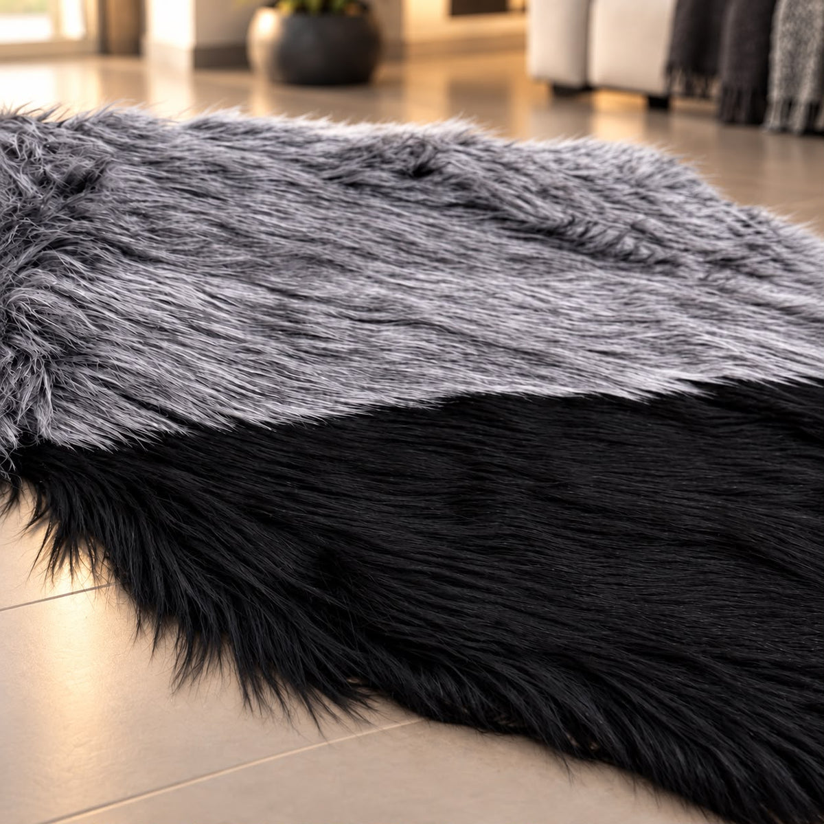 Faux Fur Multicolor Long Rug (Available in 3 colors)