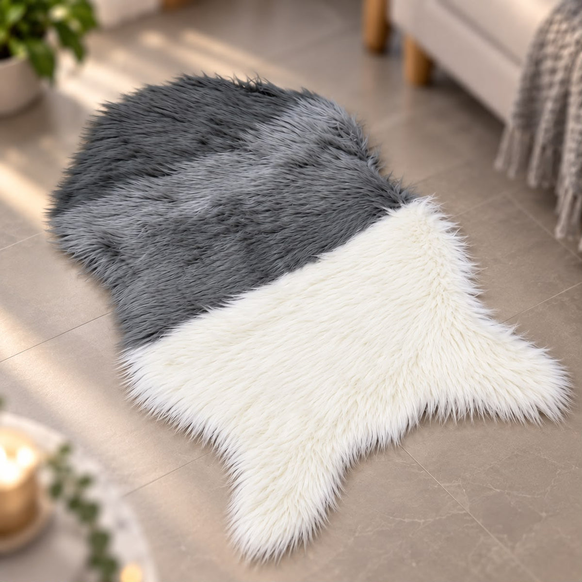 Faux Fur Multicolor Rug (Available in 3 colors)