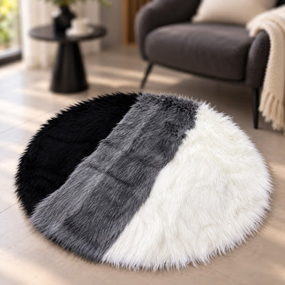 Faux Fur Multicolor Round Rug (Available in 3 colors)