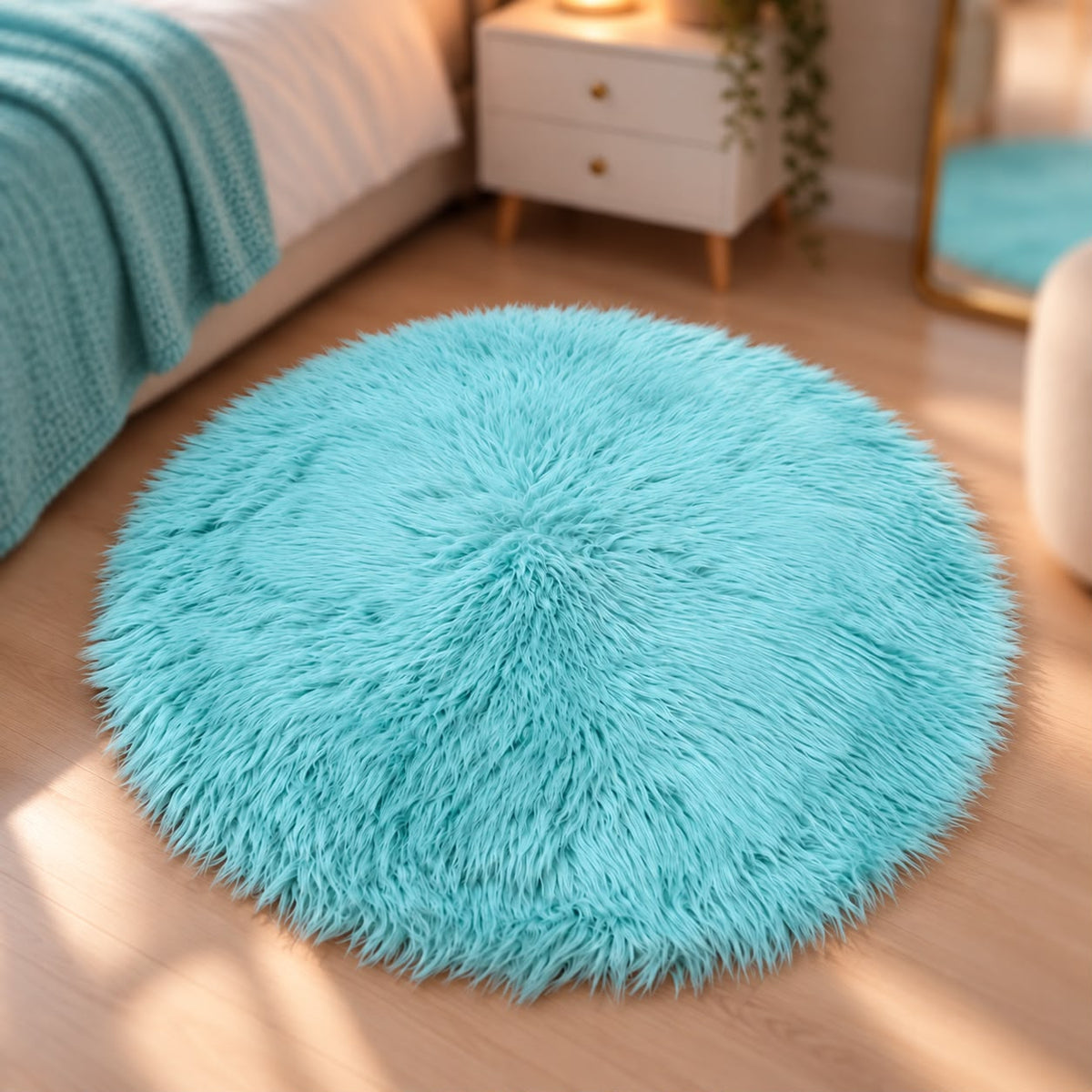 Faux Fur Round Rug (Available in 3 colors)