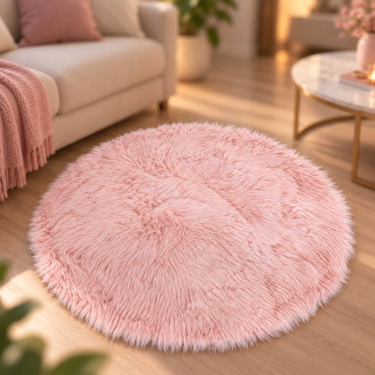 Faux Fur Round Rug (Available in 3 colors)