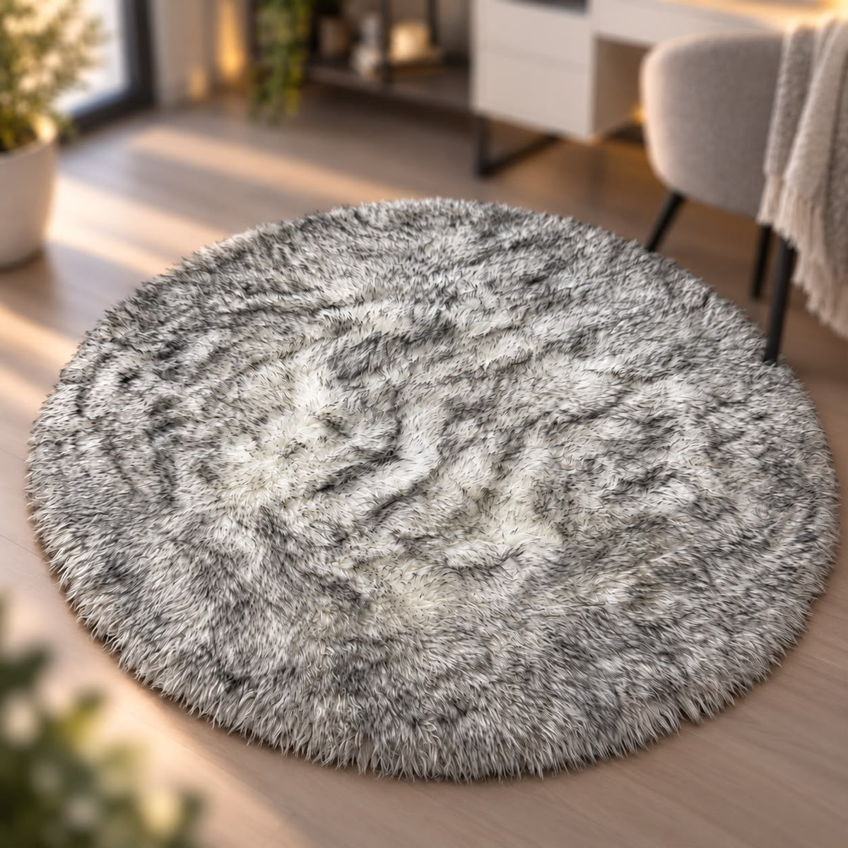 Faux Fur Big Round Rug (Available in 4 colors)