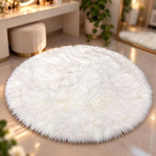 Faux Fur Big Round Rug (Available in 4 colors)