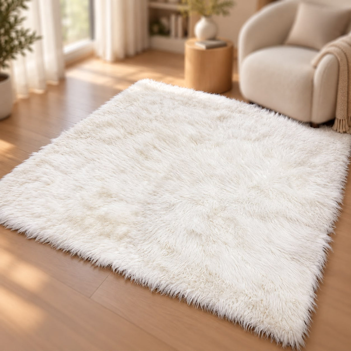 Faux Fur Big Rectangle Rug (Available in 3 colors)