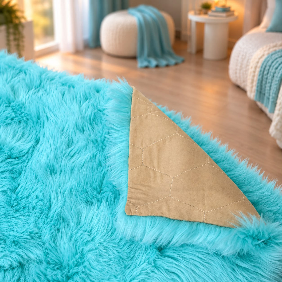 Faux Fur Big Rectangle Rug (Available in 3 colors)