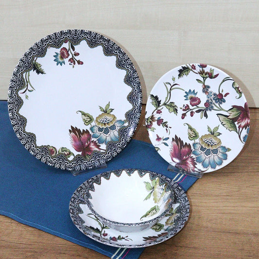Garden Flowers Porcelain Kitchenware Set (24pcs)