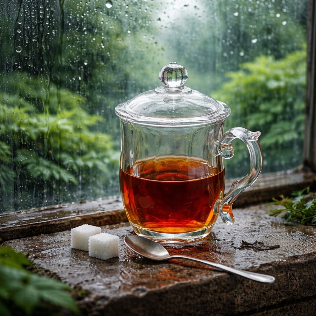 Glass Mug with Lid 385ml