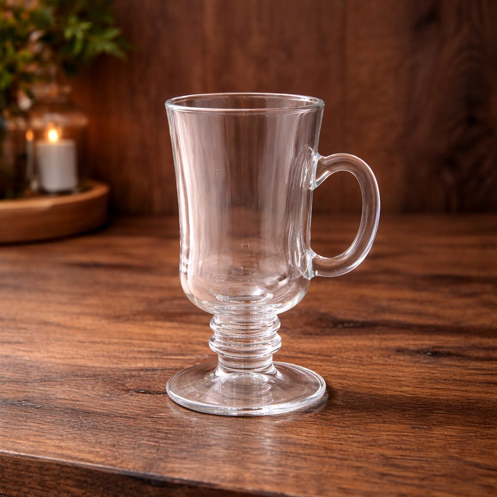 Glass Cups with Handle 230ml (6 Cups)