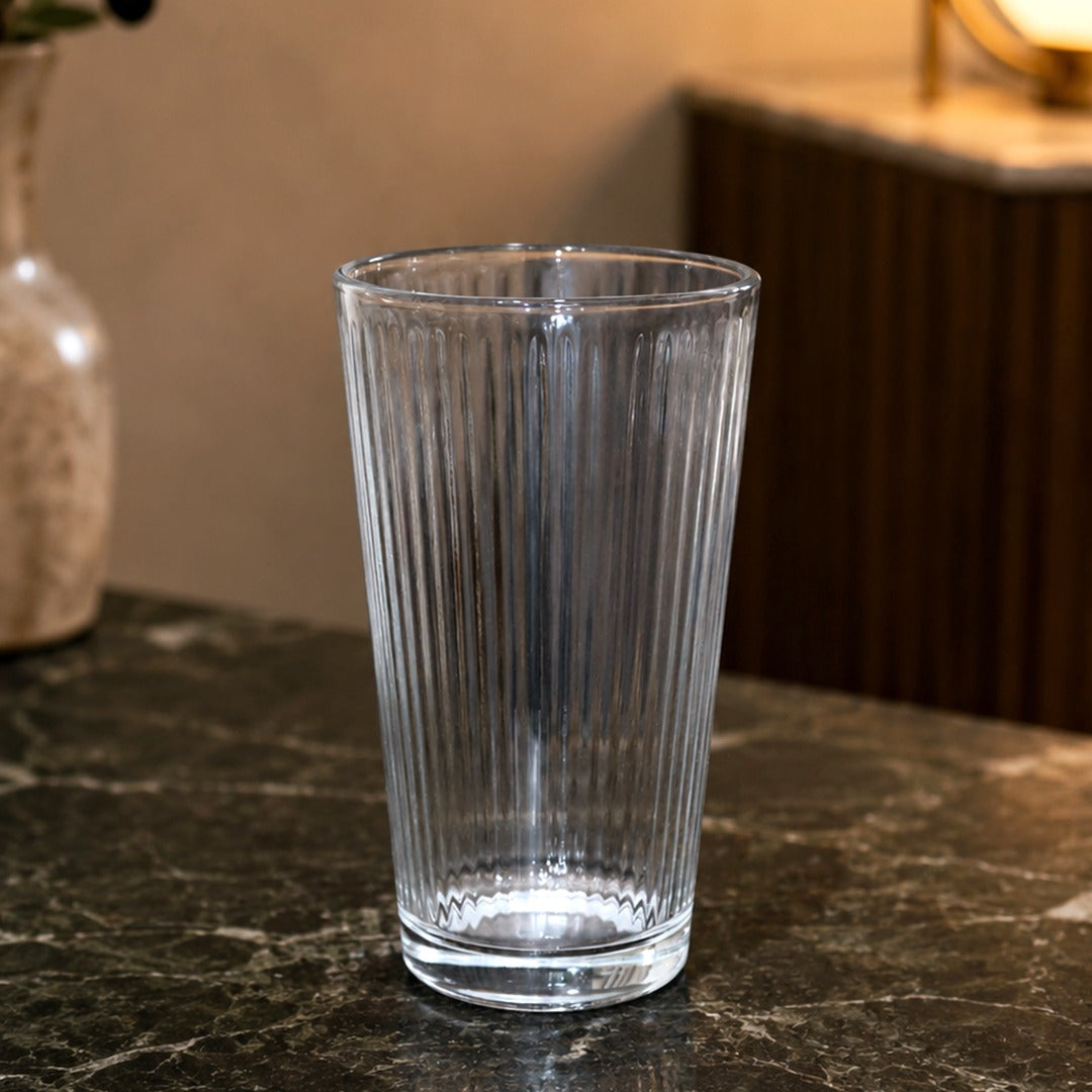 Lines Big Glass Cups 400ml (3 Cups)