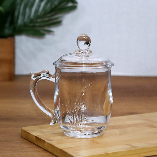 Glass Mug with Lid 385ml