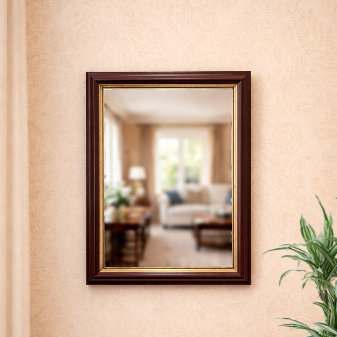 Golden & Brown Glass Mirror